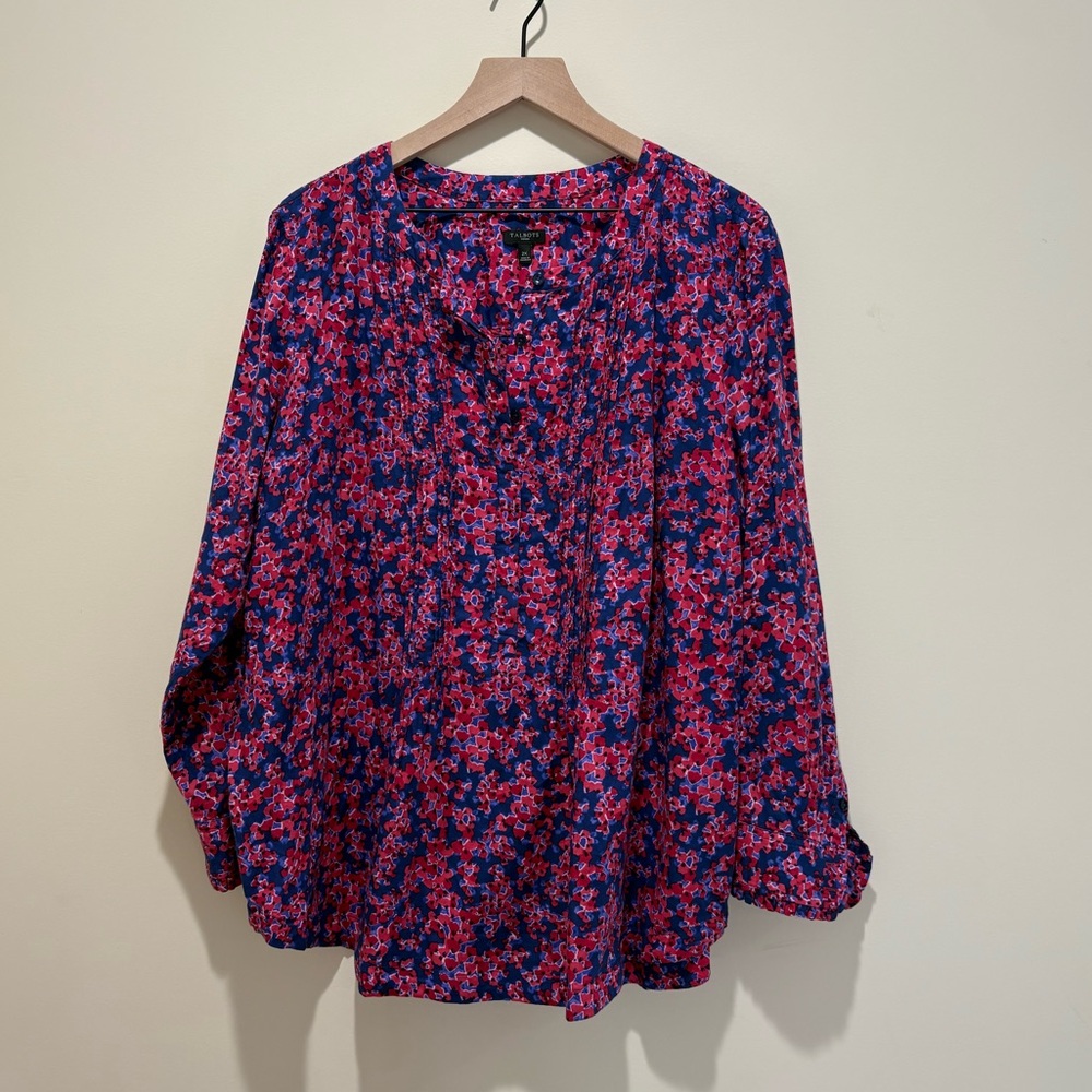 Talbots 1/4 Button Floral Women’s Top